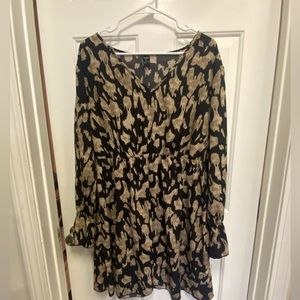 Shein black and tan dress